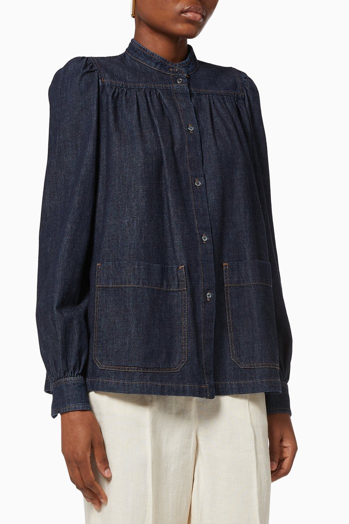 

Vociare Shirt in Cotton Denim, Blue