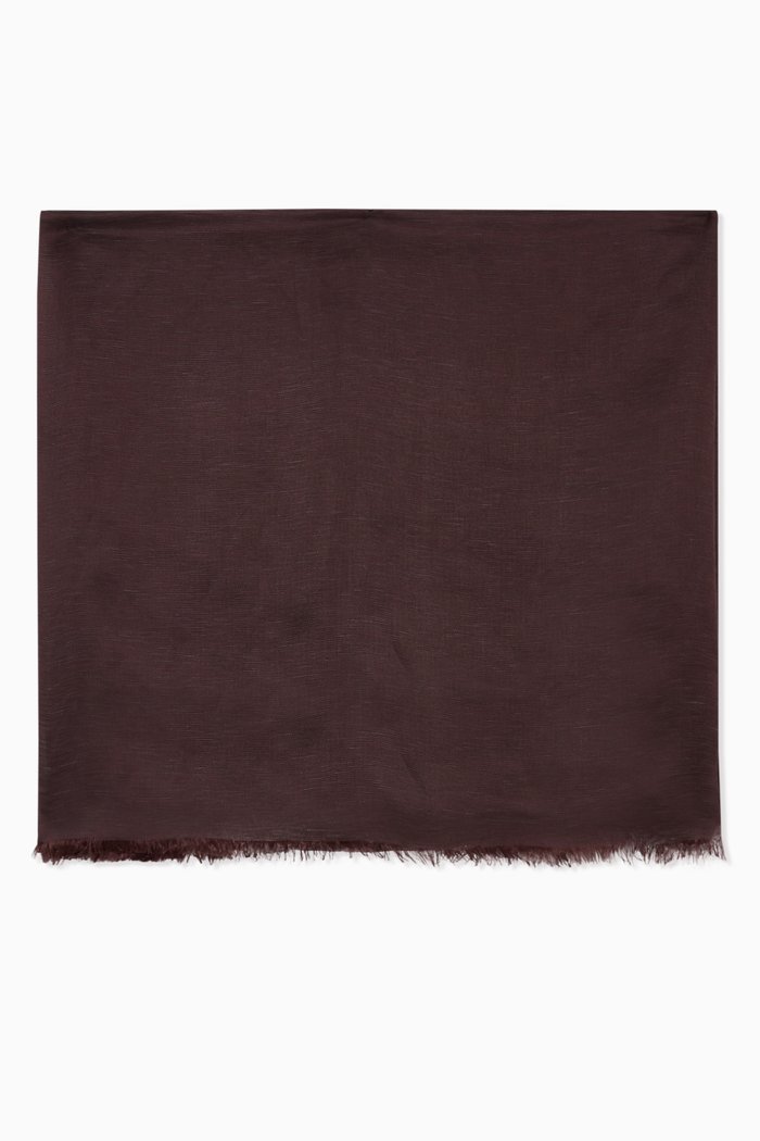 

Kenya Square Scarf in Linen and Silk, Burgundy