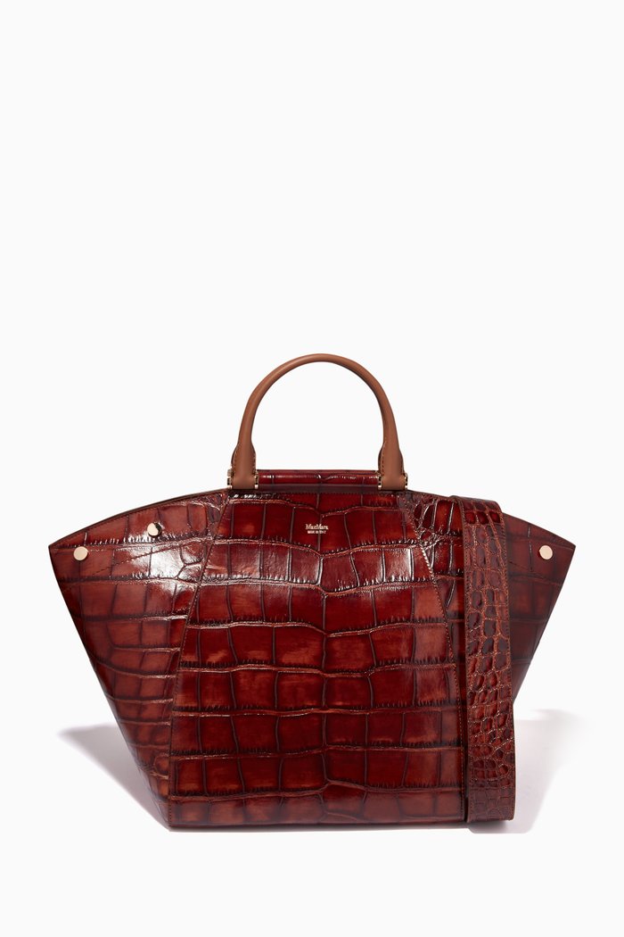 

Anitam2 Bag in Croc-Embossed Leather, Brown
