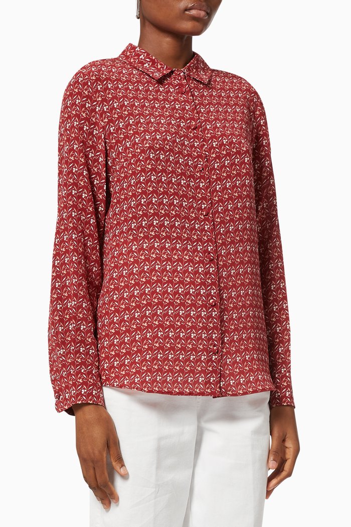 Dany Shirt in Silk Crepe de Chine, Multicolour