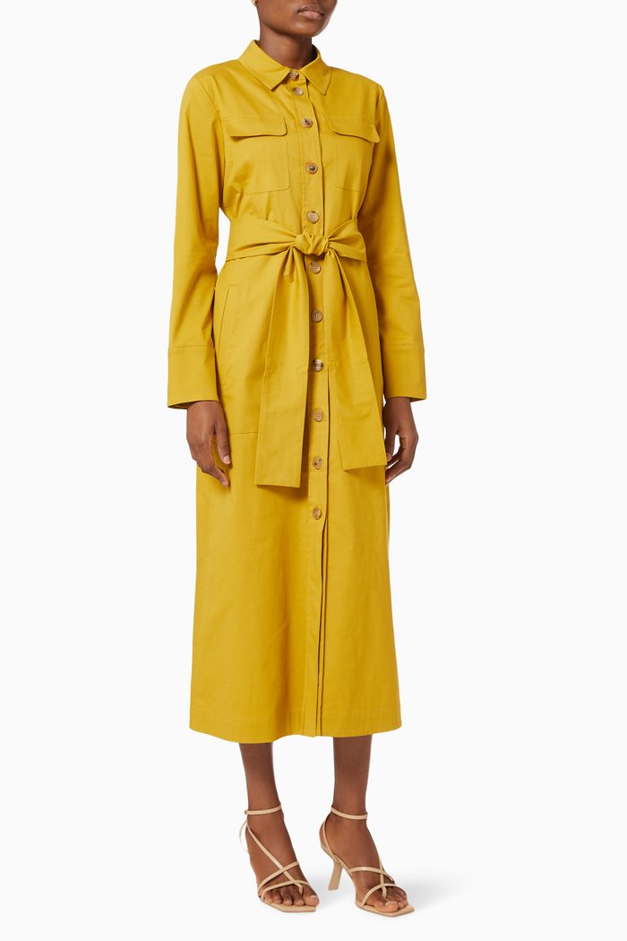

Zinco Shirt Dress in Cotton, Yellow