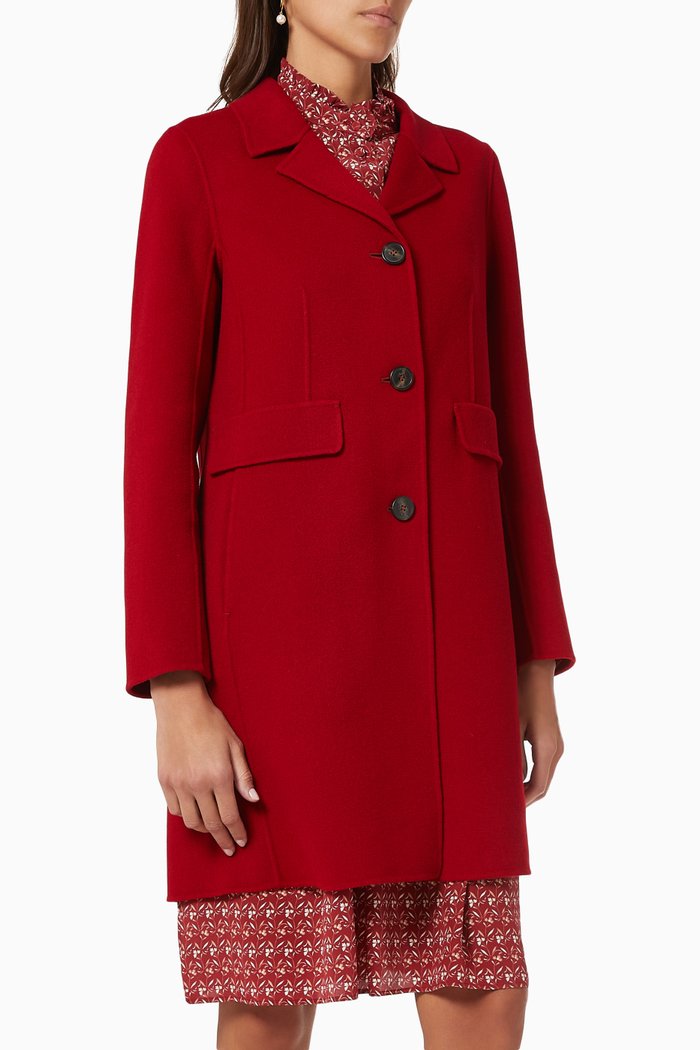 Spigola Coat in Wool, Red