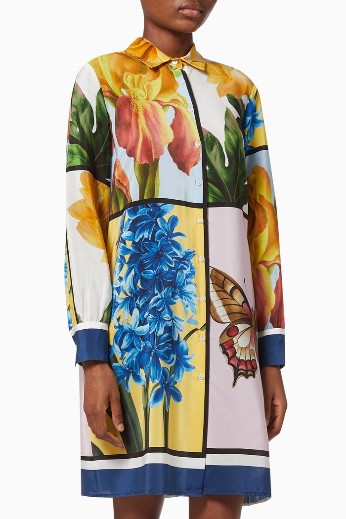 

Laccio Dress in Silk Crepe de Chine, Multicolour