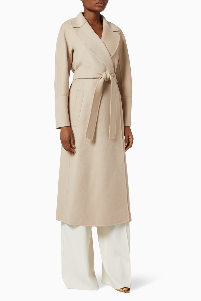Elisa Trench Coat in Wool, Neutral