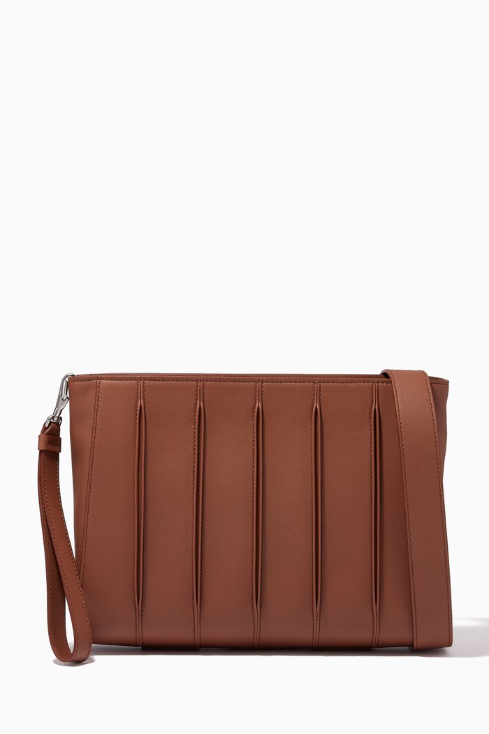 Whitp Clutch in Leather, Brown