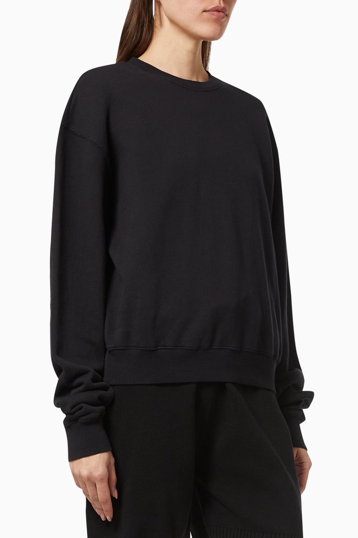 Boyfriend Cotton Sweatshirt, Black