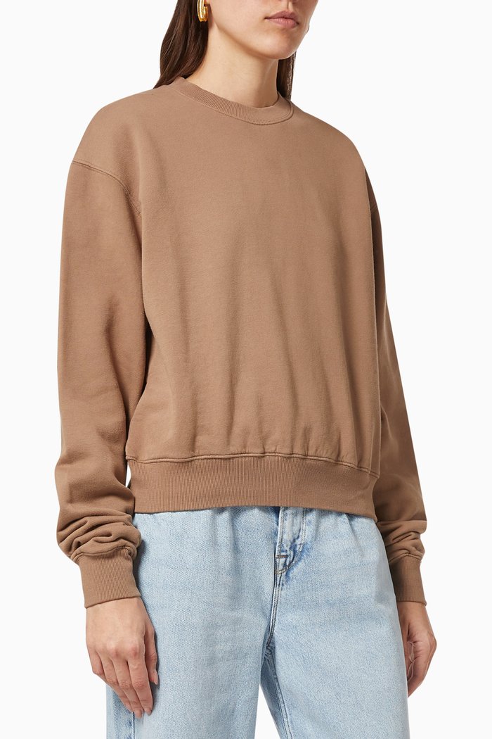 

Boyfriend Cotton Sweatshirt, Brown