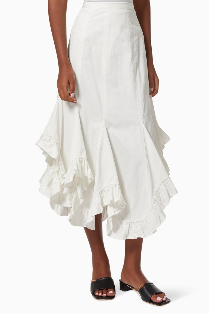 

Adelle Godet Skirt in Cotton, Neutral