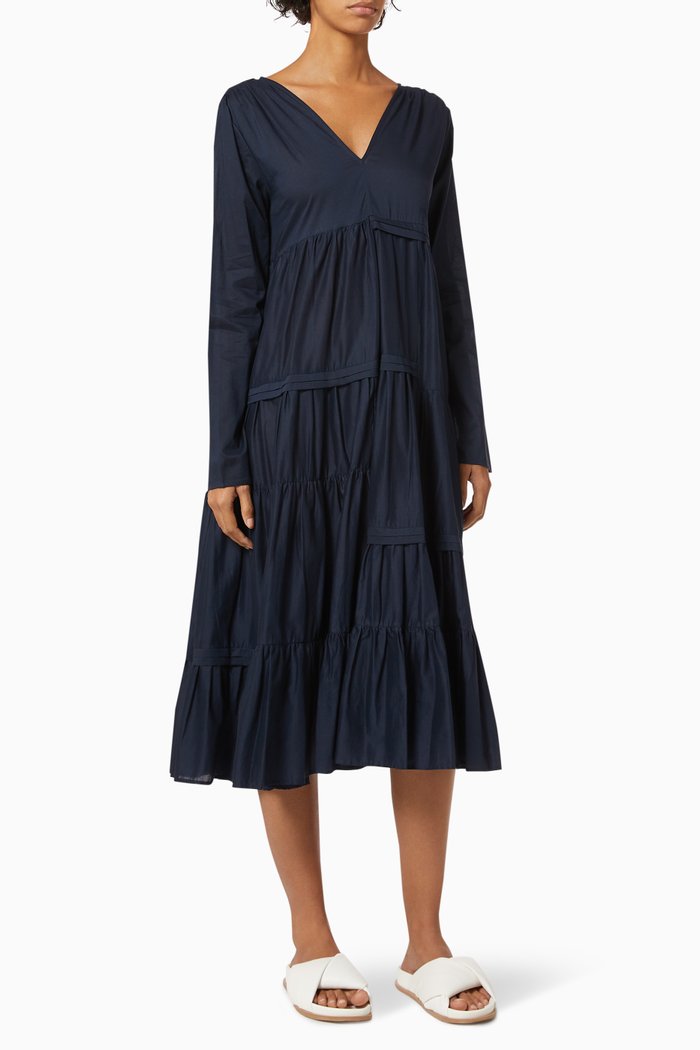 

Acapulco Tiered Dress in Cotton, Blue