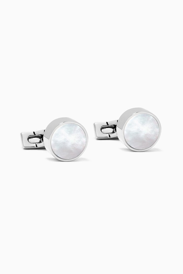 

Mother of Pearl Cufflinks in Palladium, Silver