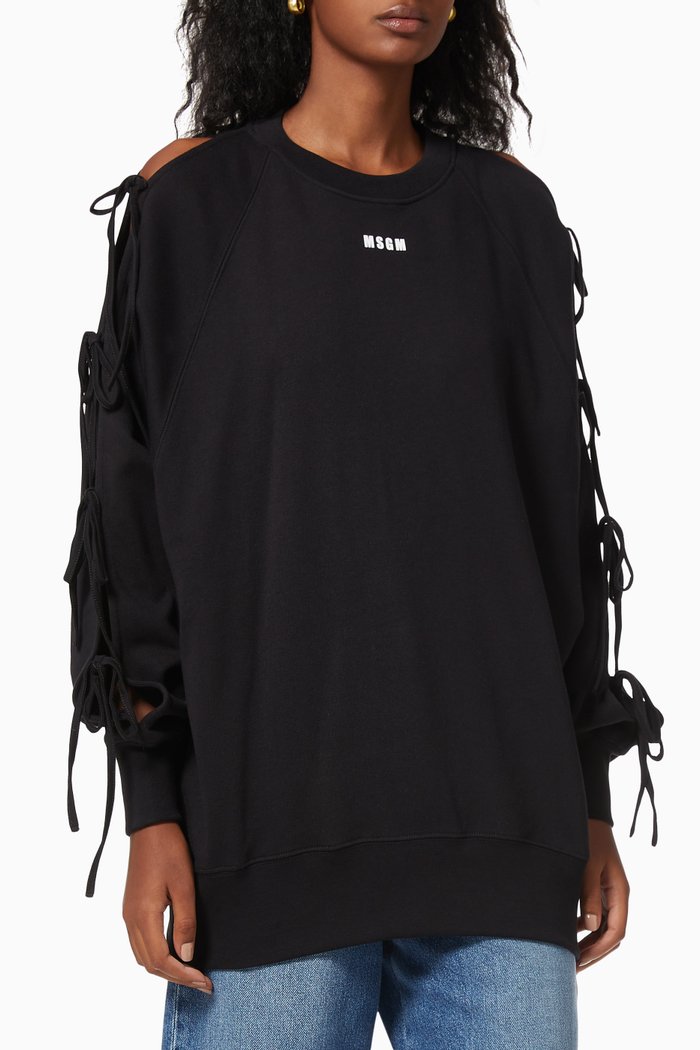 

Crewneck Sweatshirt in Cotton, Black