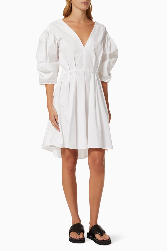 

Abito Puff Sleeves Dress in Cotton, White