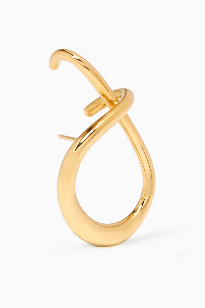 Criss Cross Single Earring in 18kt Vermeil, Yellow