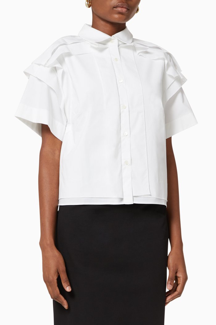 

Bursting Excitement Short Shirt in Cotton, White