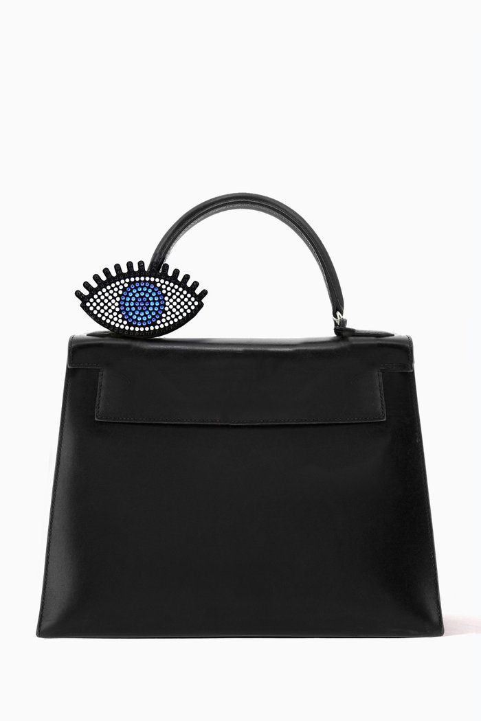 

Divine Nazar Eye in Swarovski and Leather, Black