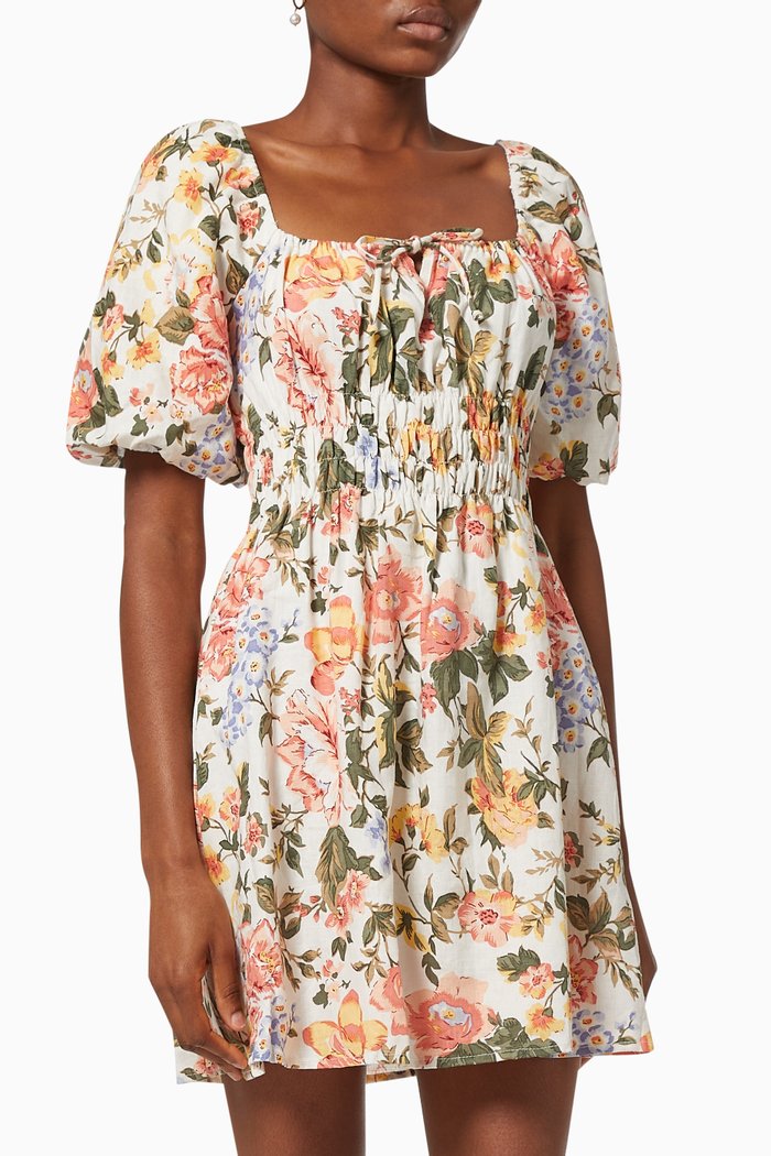 

Nikoleta Mini Dress in Linen, Multicolour