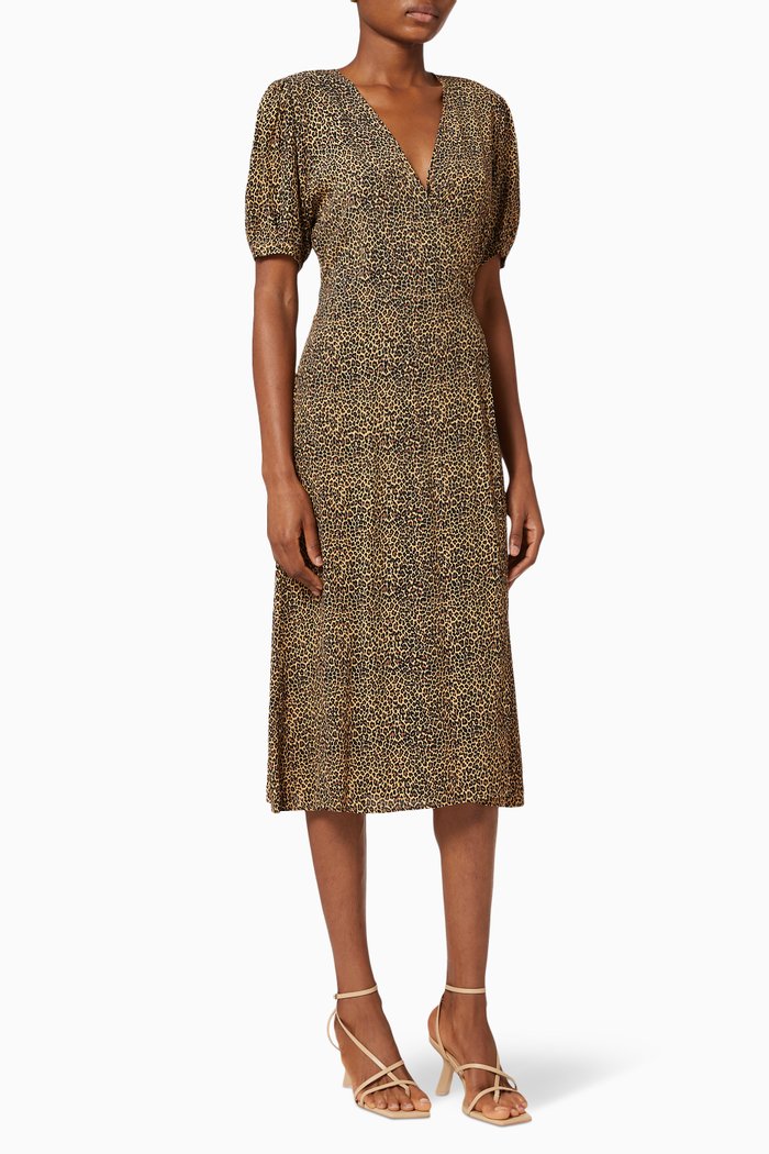 

Sumaia Wrap Midi Dress in Rayon Crêpe, Multicolour