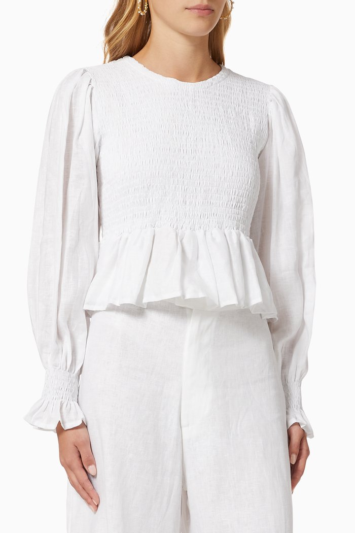 

Savita Top in Linen, White