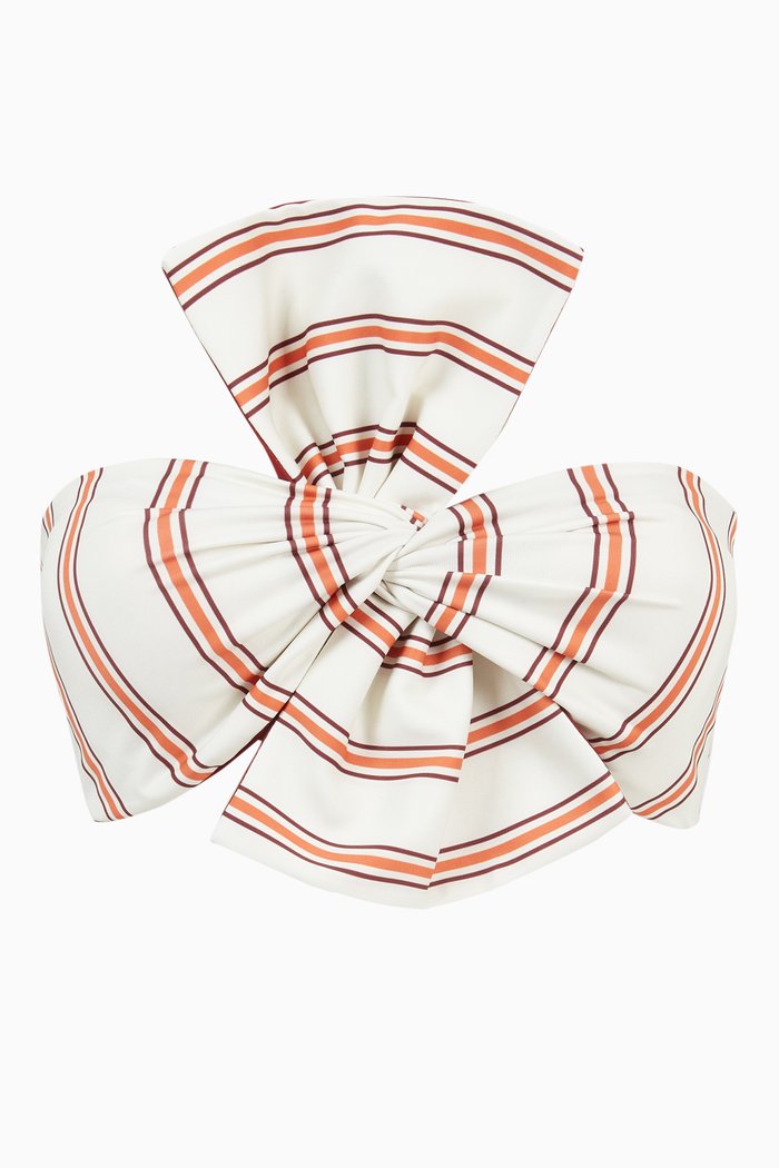 

Albatross Reversible Bikini Top with Stripes, Orange
