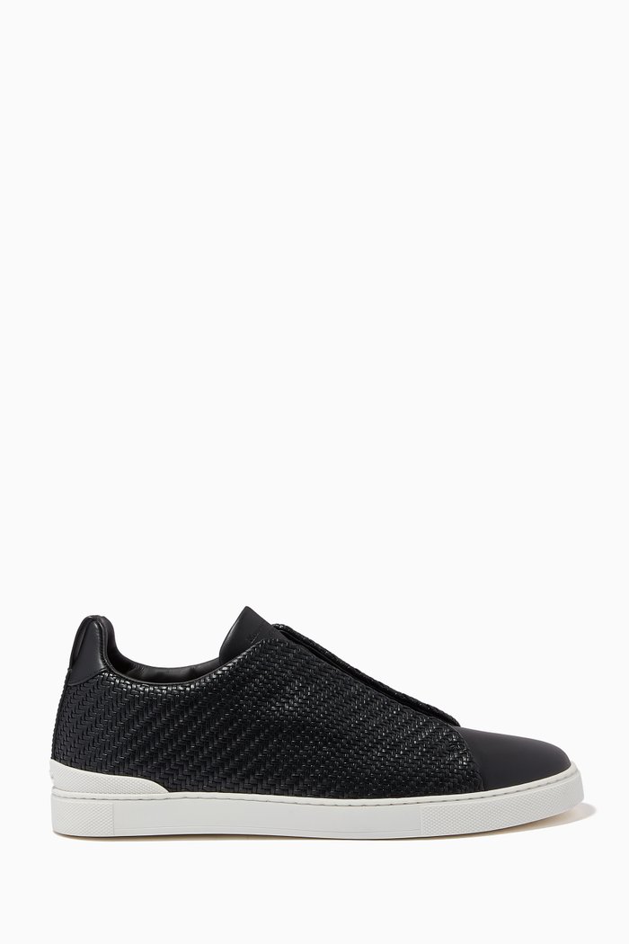 

Triple Stitch Sneakers in PELLETESSUTA™ Calfskin and Nappa, Black