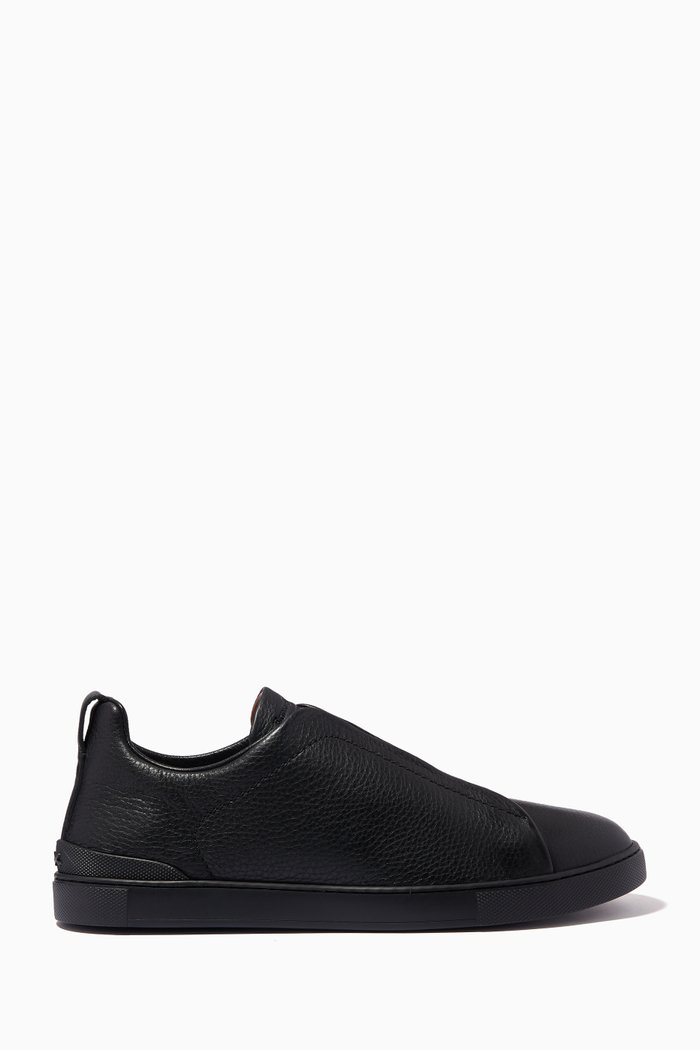

Triple Stitch Sneakers in Deerskin, Black