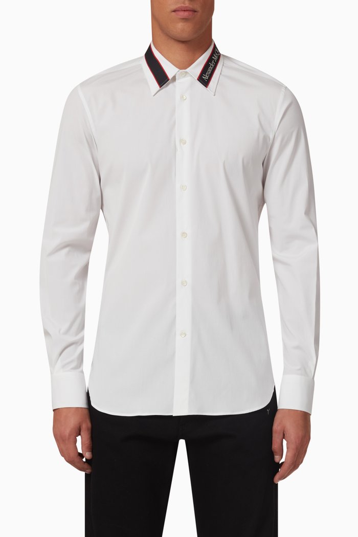 

Selvedge Collar Shirt in Stretch Poplin, White