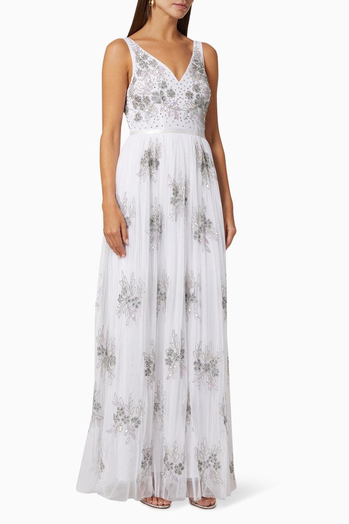 

Cami Dress in Sequin Tulle, White
