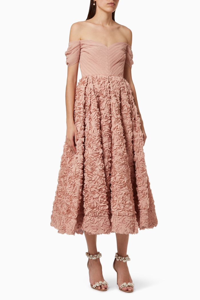 

Rosette Bardot Dress, Pink