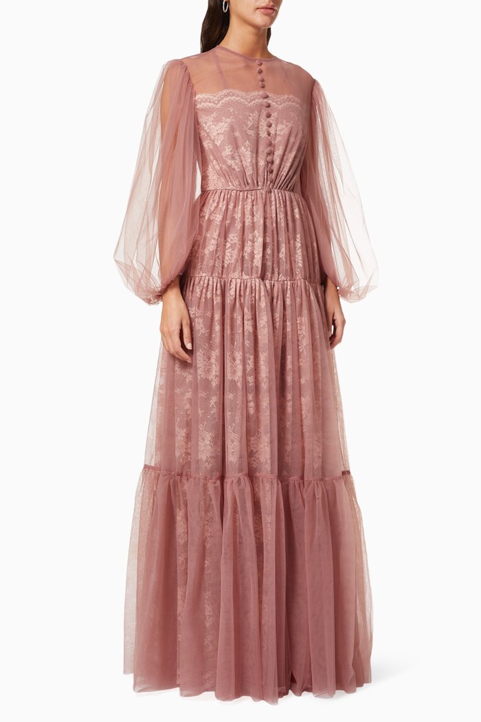 

Tiered Tulle Dress, Pink