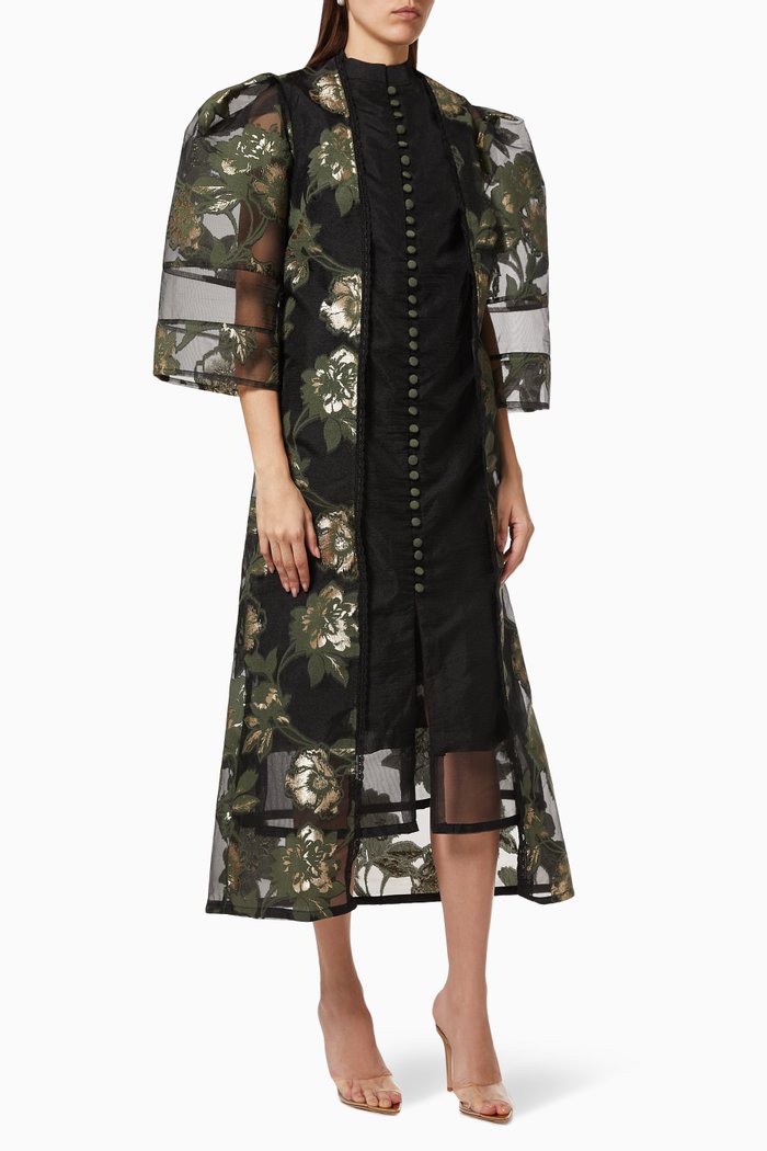 

Jacquard Dress & Jacket Set, Black