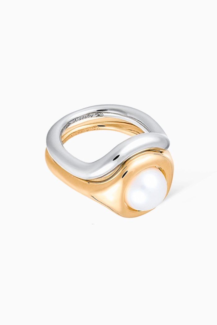 

Pearl Eclipse Ring in 18kt Vermeil & Rhodium, Yellow