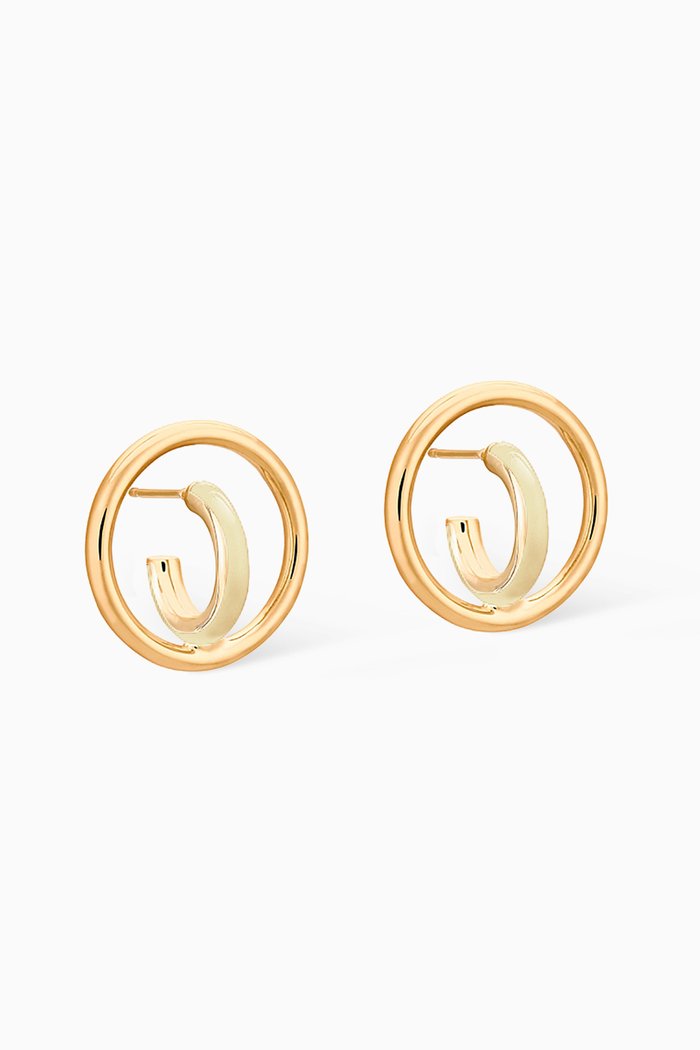 Small Saturn Blow Colours Earrings in 18kt Vermeil, Yellow