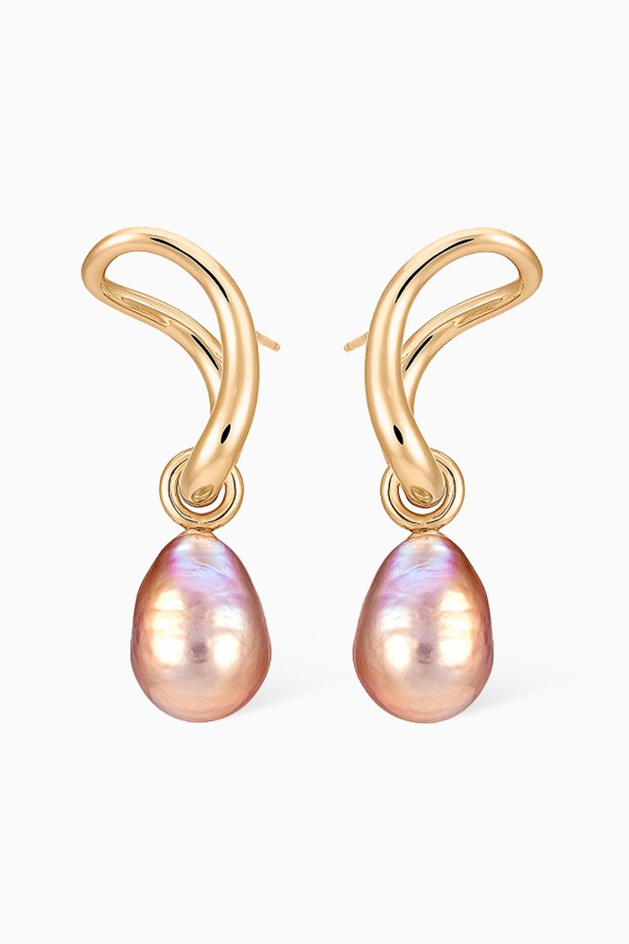 

Pearl Slide Earrings in 18kt Vermeil, Yellow