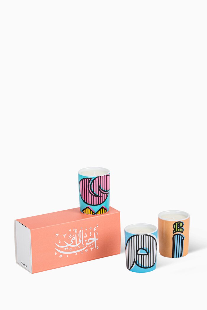 

Monogram Candle, Set of 3, Multicolour