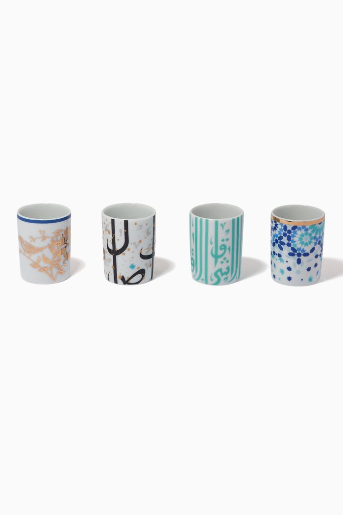 

Monogram Espresso Cups, Set of 4, Multicolour