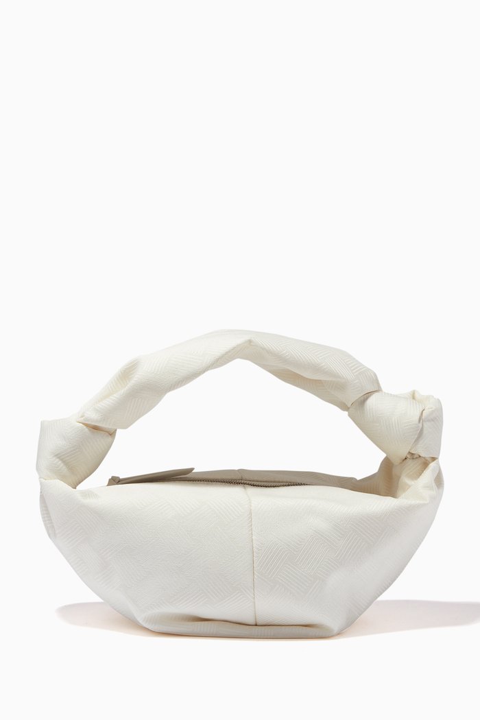 Mini Bag in Intrecciato Jacquard, White