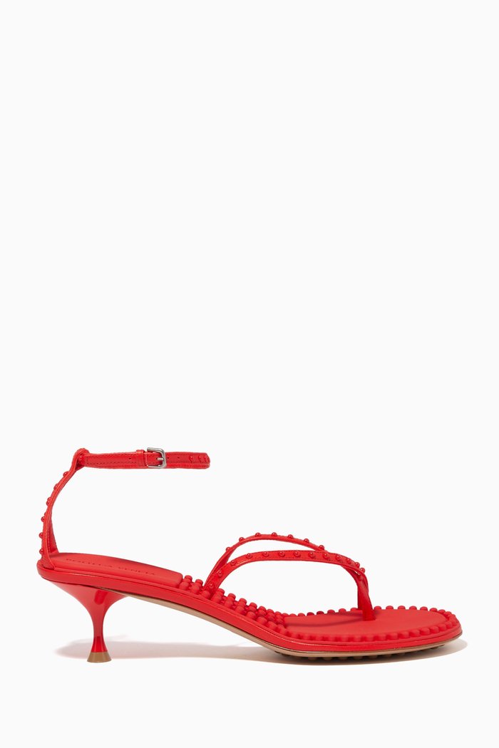 Dot Sandals in Studded Nappa, Red