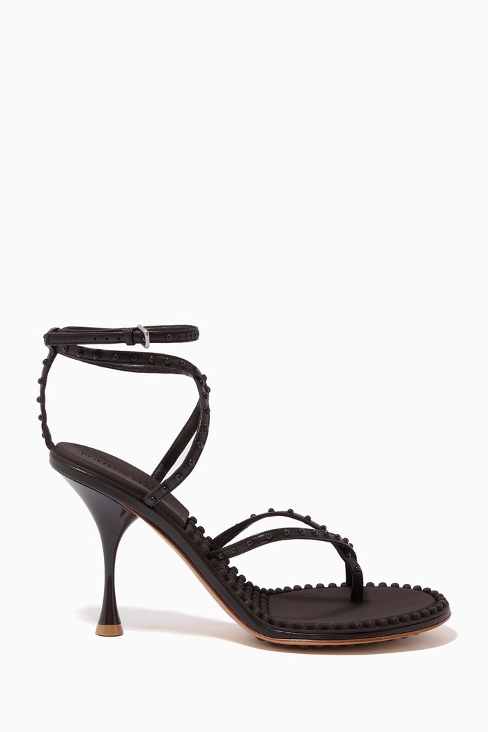 

Dot Sandals in Studded Nappa, Brown