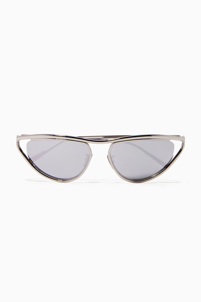 

Cat-eye Sunglasses in Metal, Silver