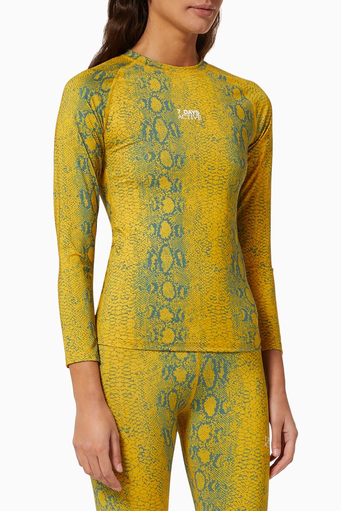 W Tech Snake Print Top, Multicolour