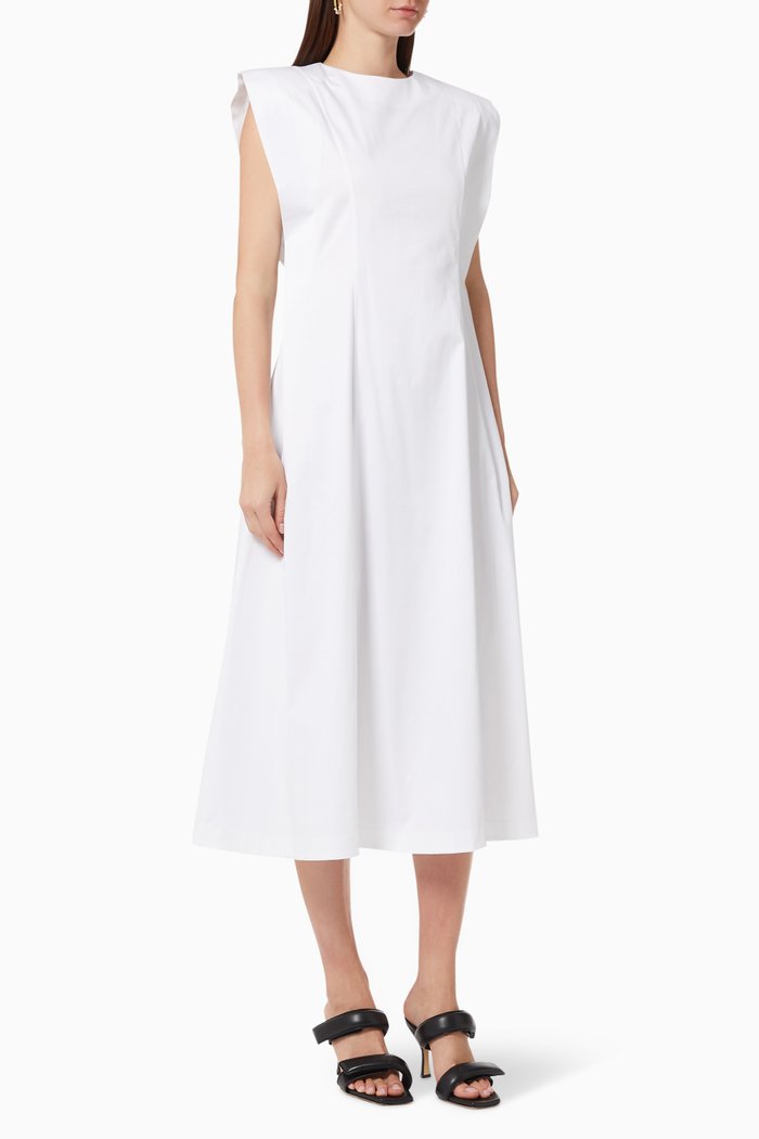 

Dahlia Cotton Poplin Midi Dress, White