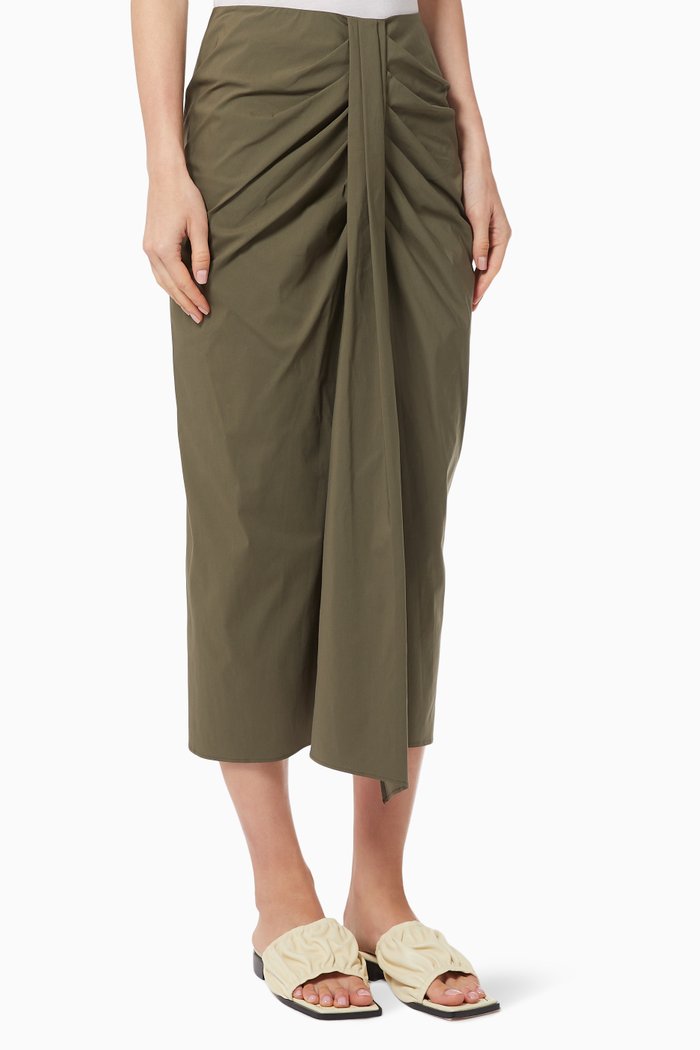 

Audrey Raw Silk Skirt, Brown