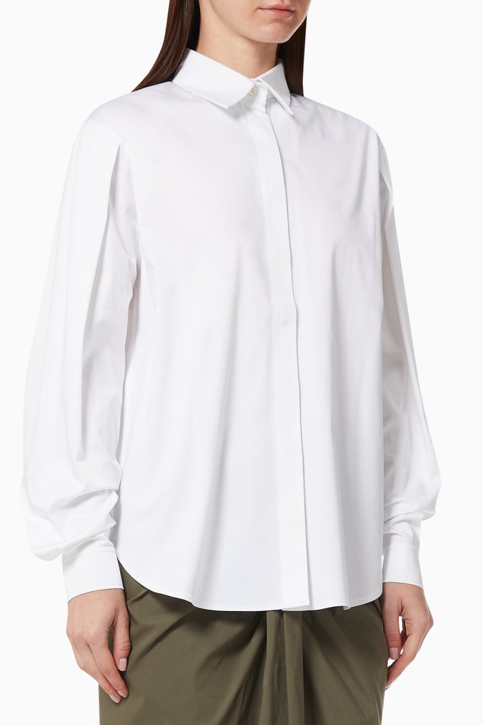

Christie Cotton Poplin Oversized Shirt, White