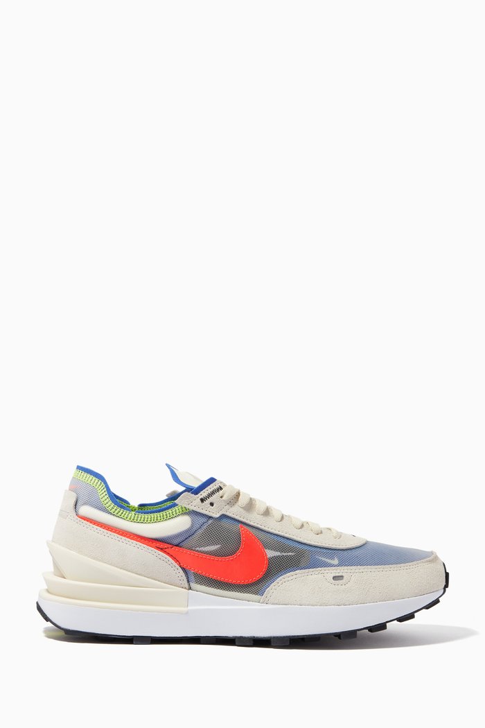 

Waffle One Sneakers in Mesh and Suede, Neutral