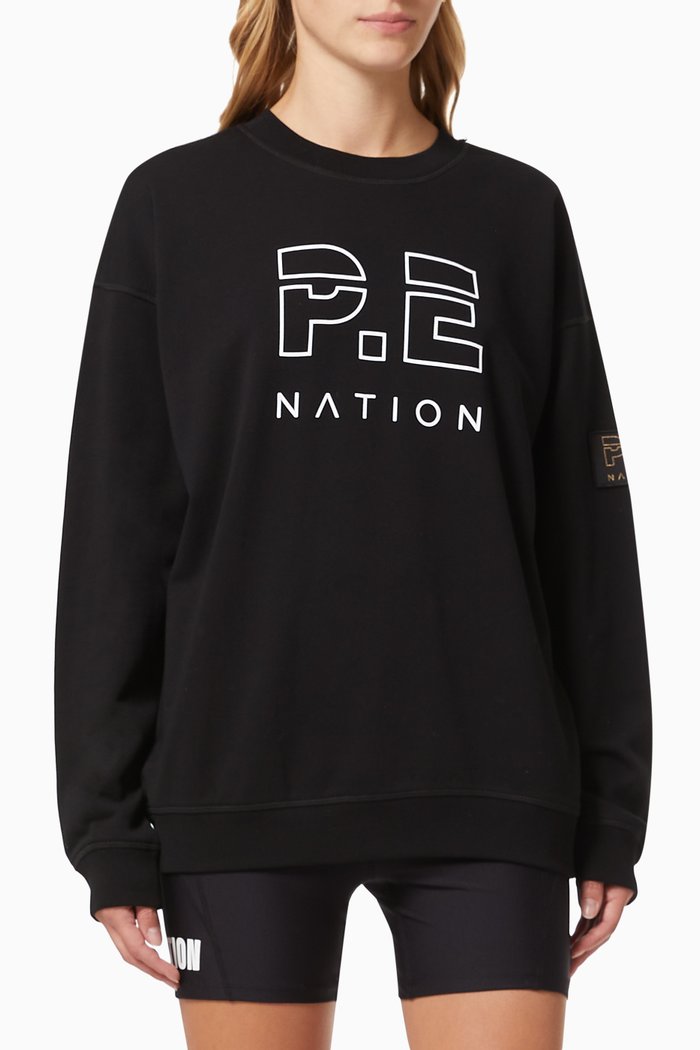 

Heads Up Sweatshirt in Cotton, Black