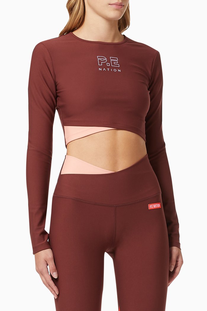 

Point Forward Cropped Top in Cotna Polyester, Red