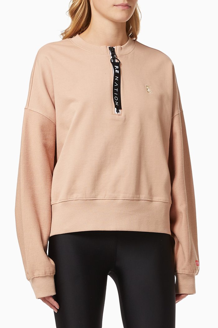 

Regain Cropped Sweatshirt in Organic Cotton, Pink
