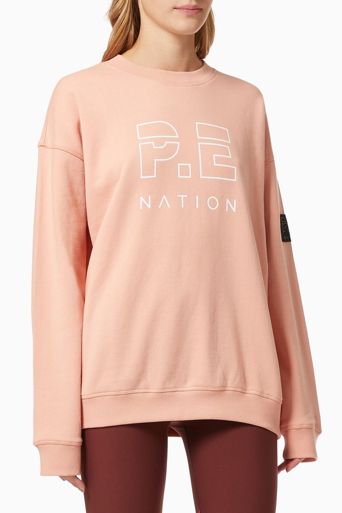

Heads Up Sweatshirt in Cotton, Pink