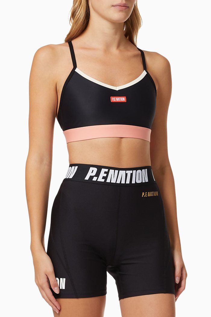 

Point Forward Sports Bra in Recycled Nylon, Black