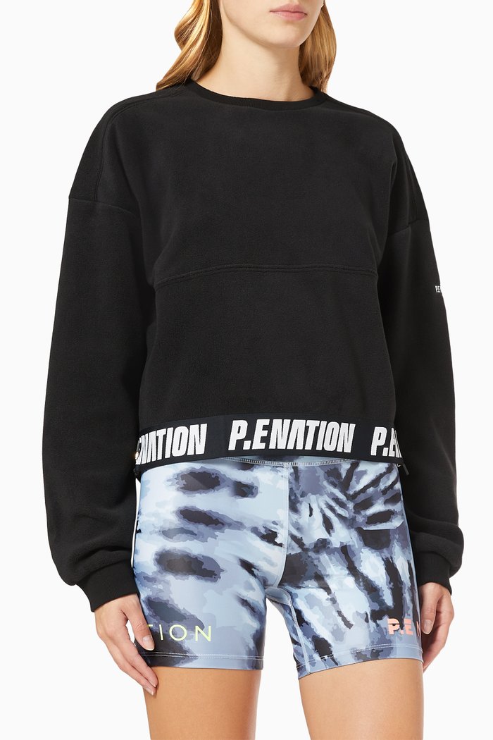 

Agility Cropped Sweatshirt in Recycled Polyester, Black